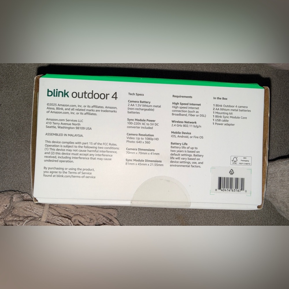 Blink Outdoor 4 Security Camera WITH Sync Module - Picture 3 of 4